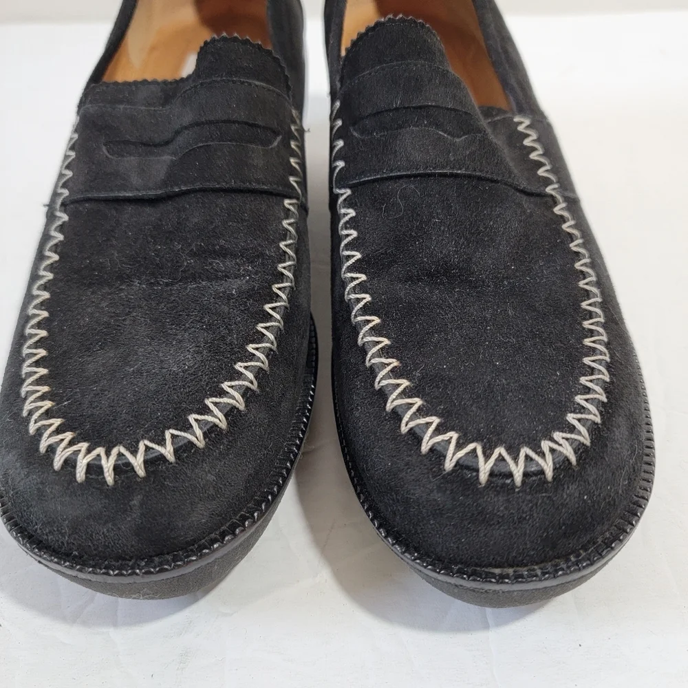 Donald J Pliner NIA Black Suede Platform Loafer Women Sz 7M Comfort Lightweight